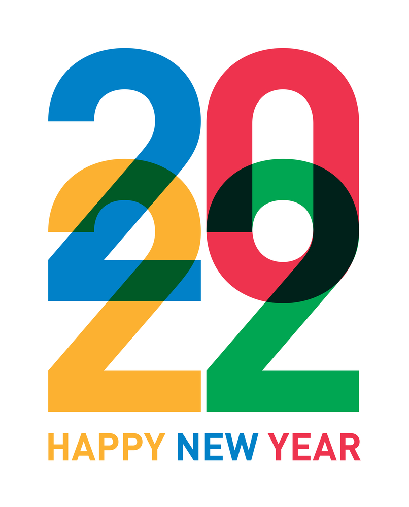 Happy new year colorful card from the world