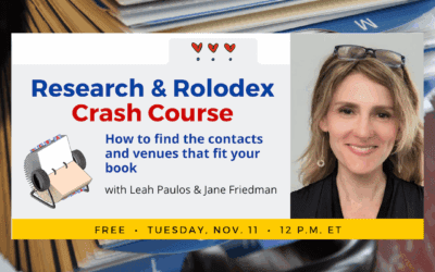 Book Promotion & Media Research with Leah Paulos & Jane Friedman FREE