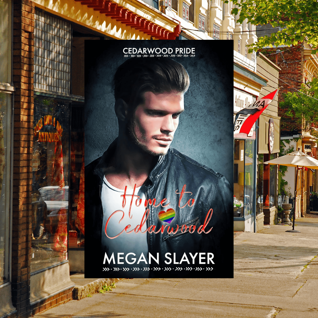 Impulse Caught by Emily Carrington book cover featuring two romantic men sitting on a park bench with a German Shepherd dog